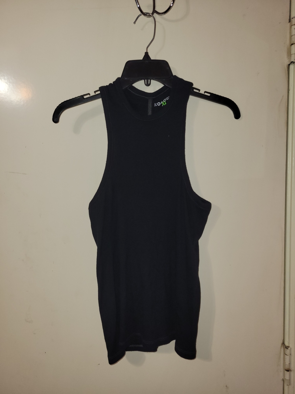 Roxy Black Ribbed High Neck Tank